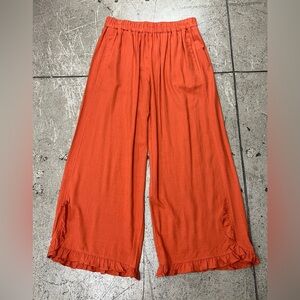 💚 3278. Orange Elastic Waist Pull on Pants